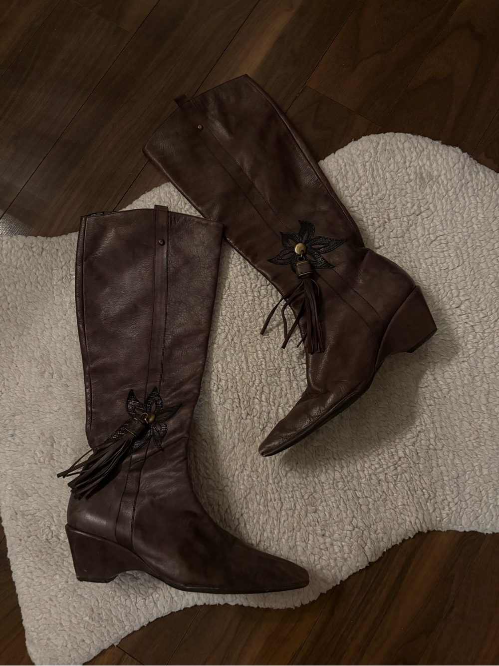 🤎BROWN WESTERN POINTED TOE KNEE HIGH BOOTS